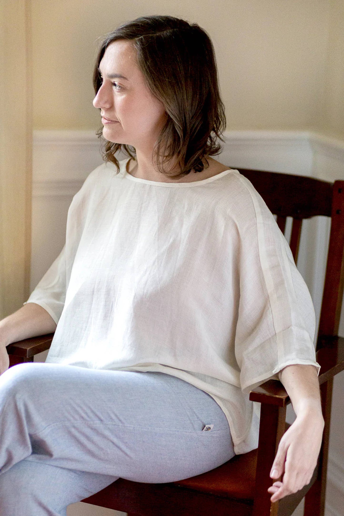 Everly Linen Blouse Natural: Natural