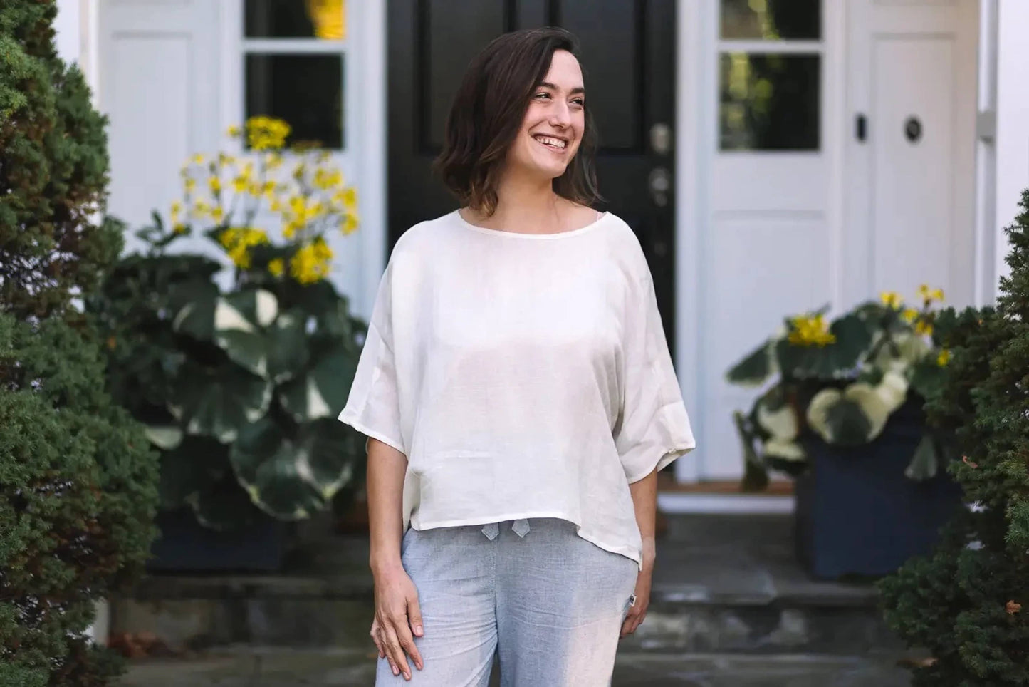 Everly Linen Blouse Natural: Natural