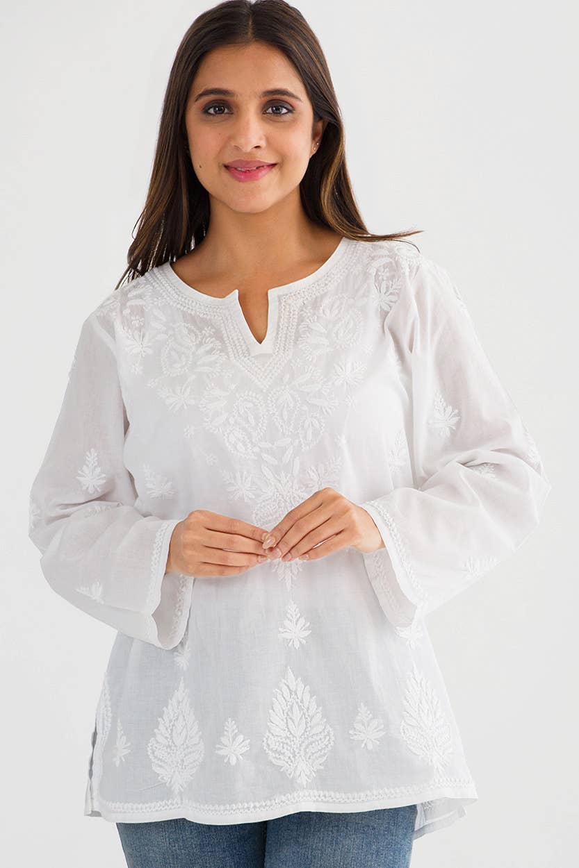 Saheli Embroidered Tunics: Navy Blue / L/XL