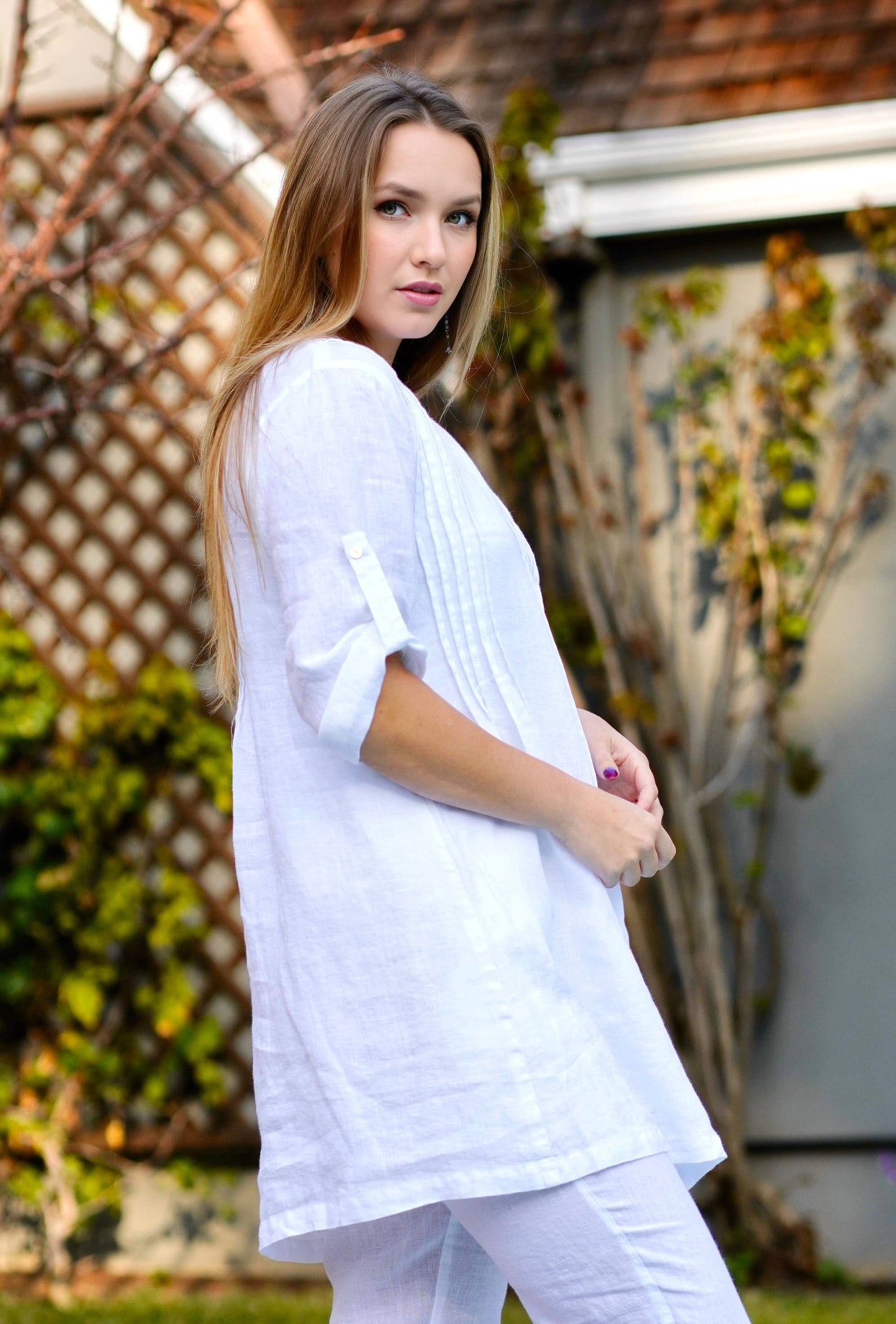 Bianca Linen Tunic White : White / S