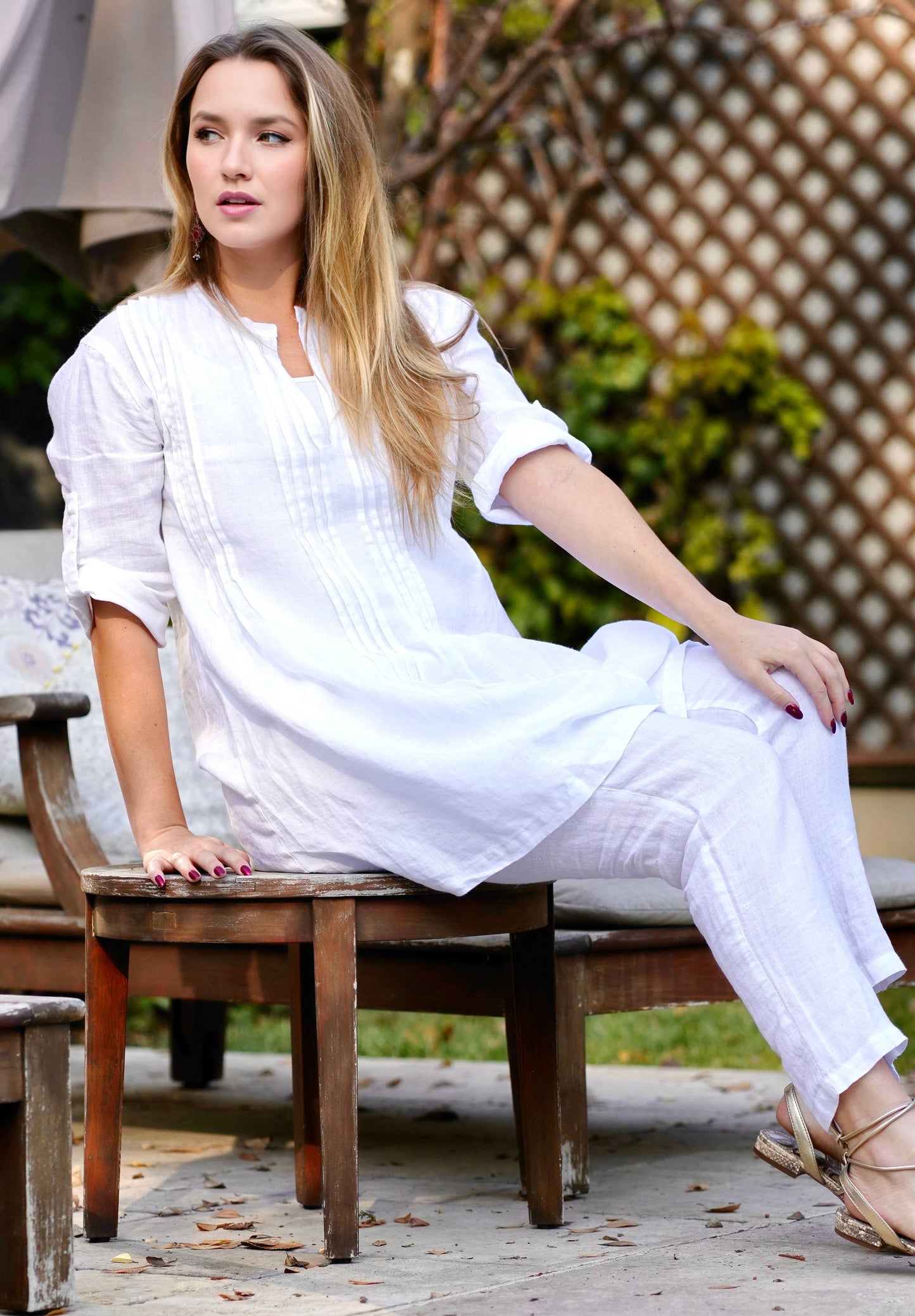 Bianca Linen Tunic White : White / S