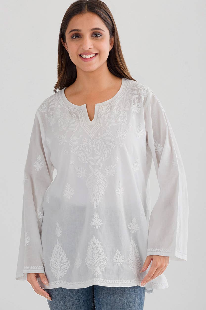 Saheli Embroidered Tunics: Navy Blue / S/M