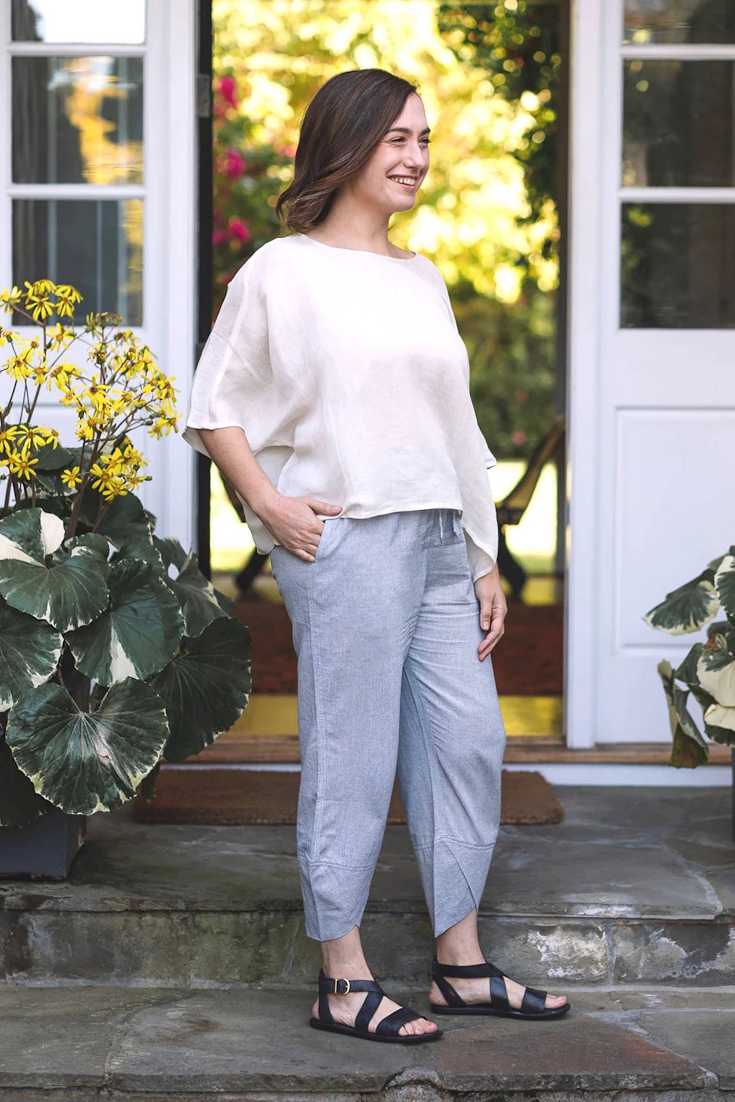 Everly Linen Blouse Natural: Natural