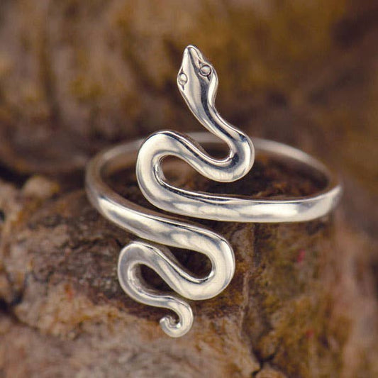 Adjustable Snake Ring Sterling Silver