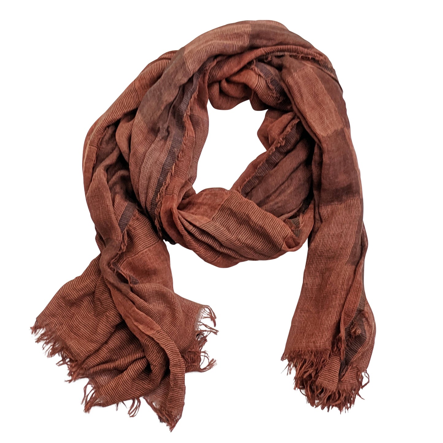 Soft Solid Scarf with Feather Fringe Orange