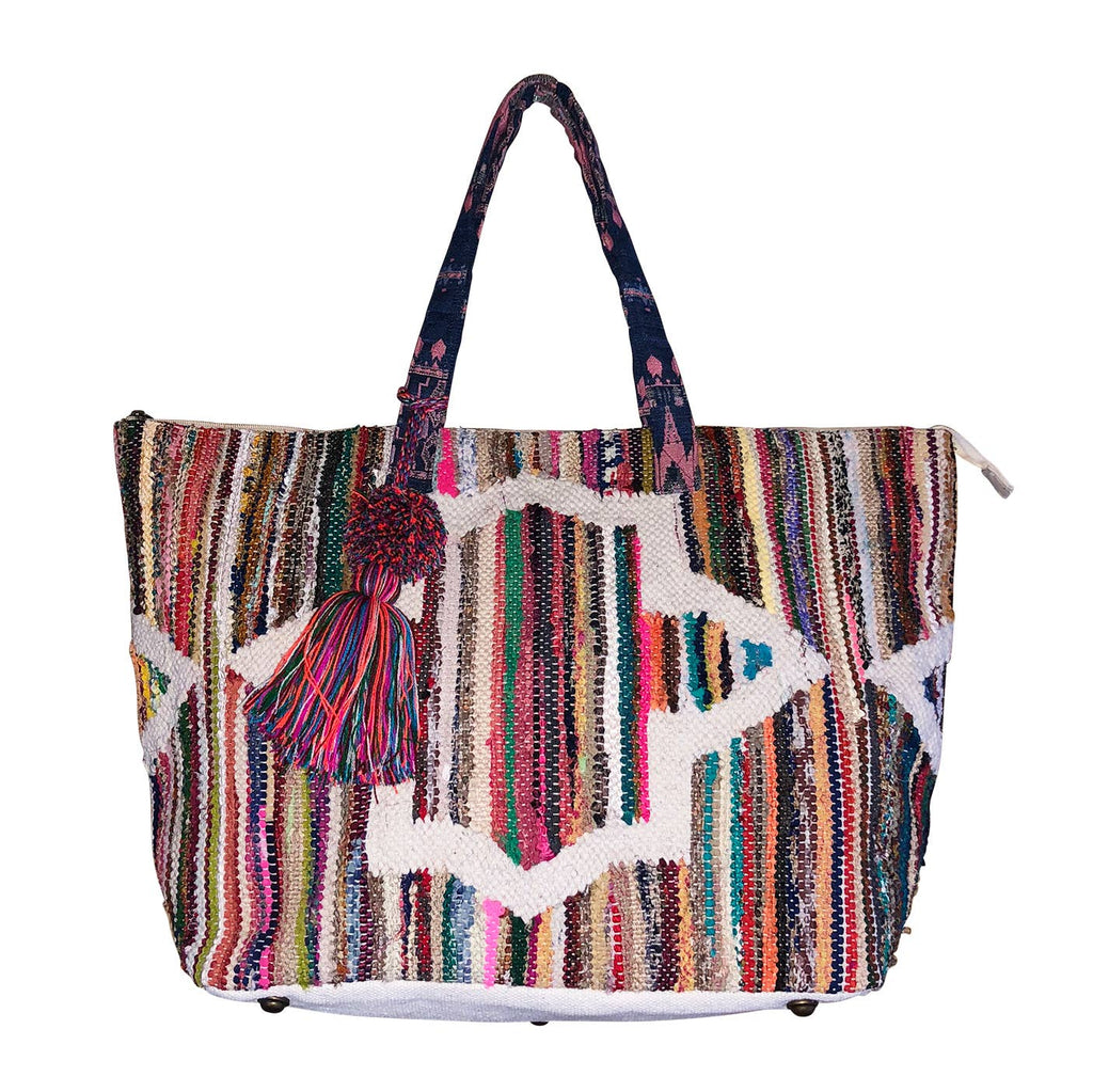 Rainbow Stripes Tapestry Tote
