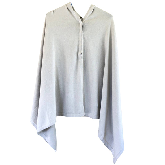 Shoulder Snap Poncho Beige