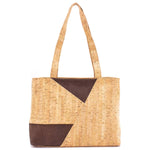 Natural Cork Handbag with Colorful Panels