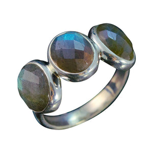Three Sisters Labradorite Sterling Ring