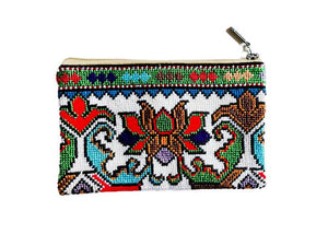White Cotton Flower Needle Point Clutch