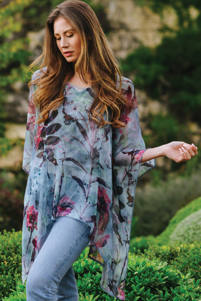 Kumari Cupro Georgette Top- Poppy Floral