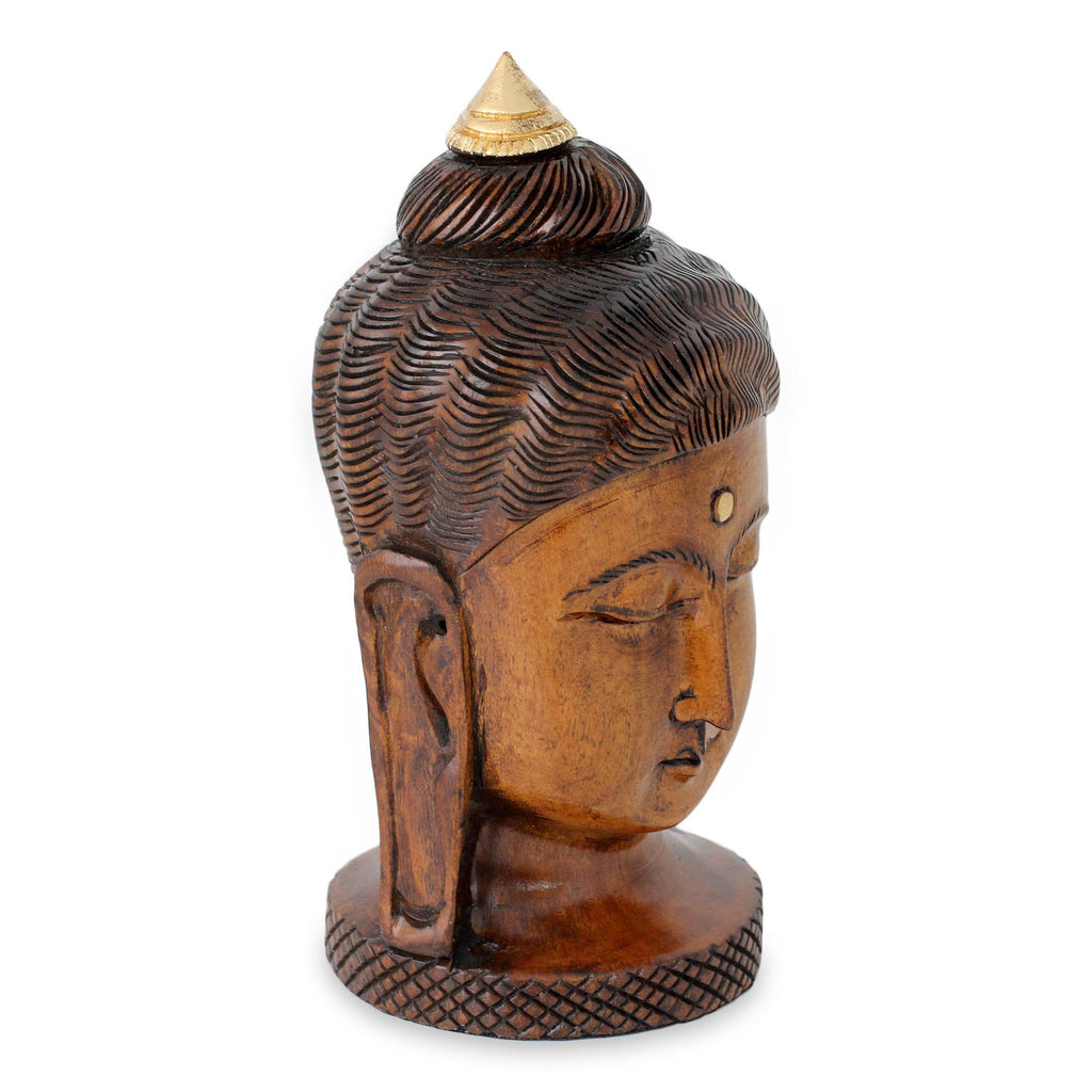 Buddha Inspired Wood Statuette