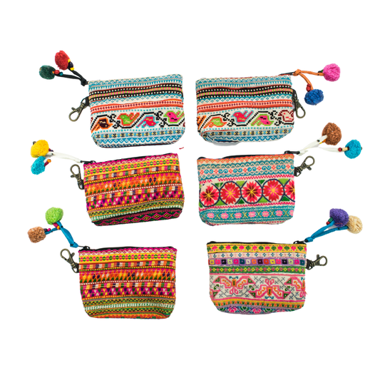 Up-cycled Hmong Fabric Vegan Coin Purse - Thailand